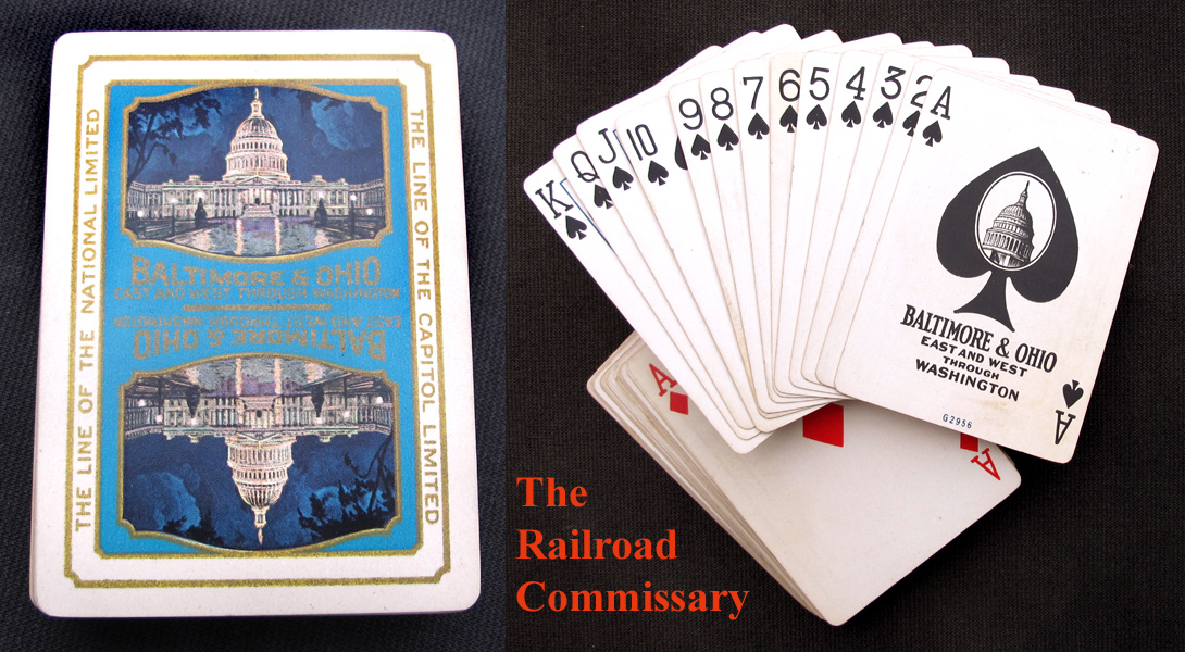 Railroad Commissary authentic railroad menu / playing cards catalog